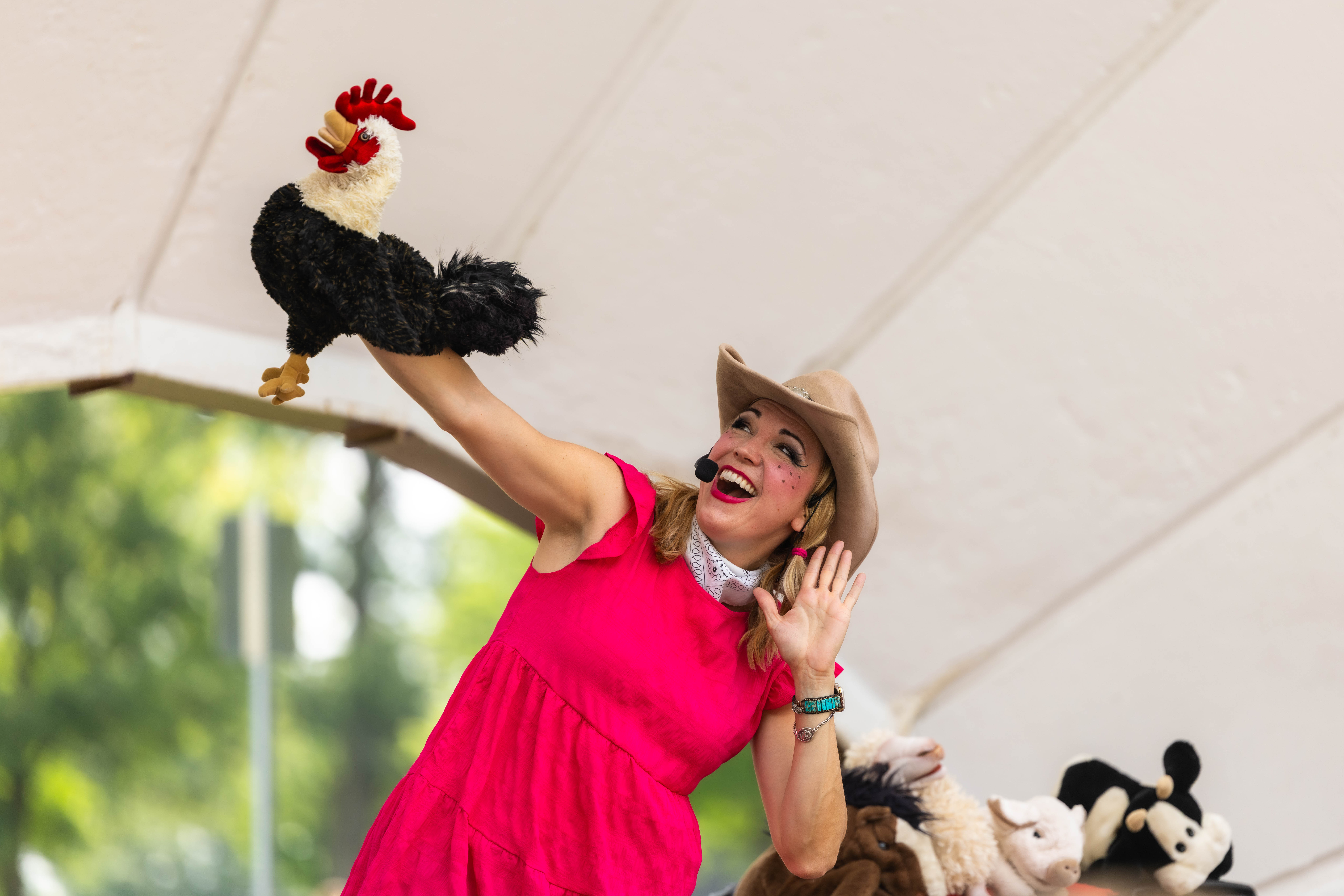 Miss Jamie with Rooster